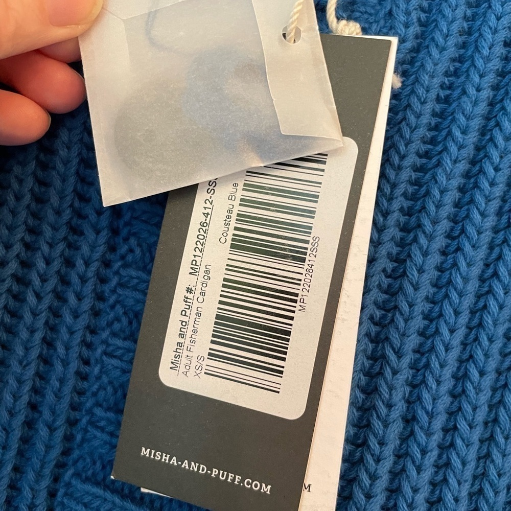 NWT Misha & Puff Fisherman Cardigan in Cousteau Blue - Picture 4 of 7